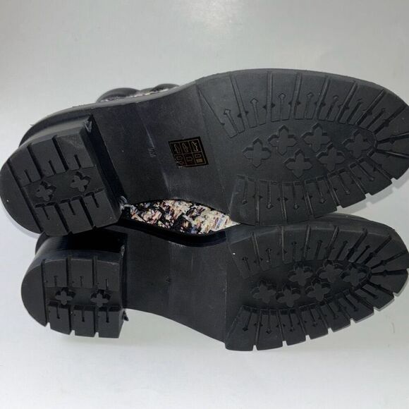 NEW Tory Burch Miller lug sole tweed boot Sz 9 lace up Moto - Picture 11 of 12